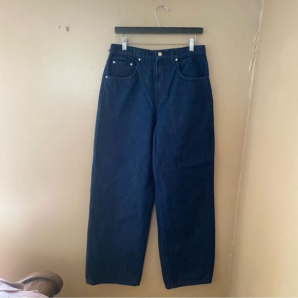 GRLFRND Enya Dropped Crotch Jeans Franklin dark blue denim baggy Revolve 27-31 - Picture 10 of 14